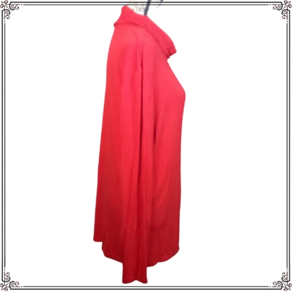 New York & Co Red Oversized Jersey Turtle Neck Top Size XL - Picture 5 of 7